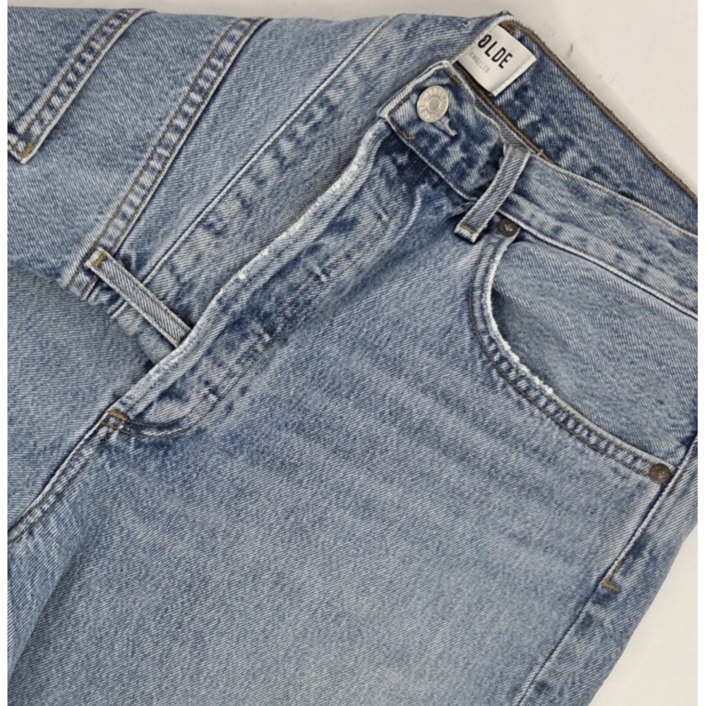 AGOLDE 90's High Rise Loose Fit Distressed Jeans Light Wash Blue 32x29 Grunge